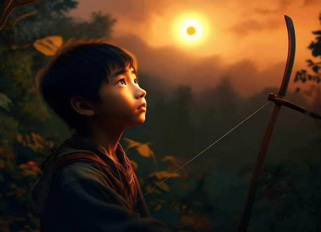 儿童睡前故事后羿射日 - 后羿射日的睡前故事