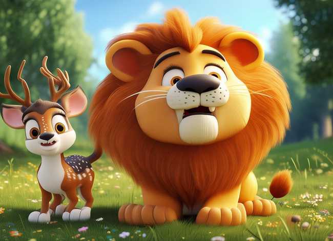 儿童故事梅花鹿和狮子；狮子梅花鹿儿童故事