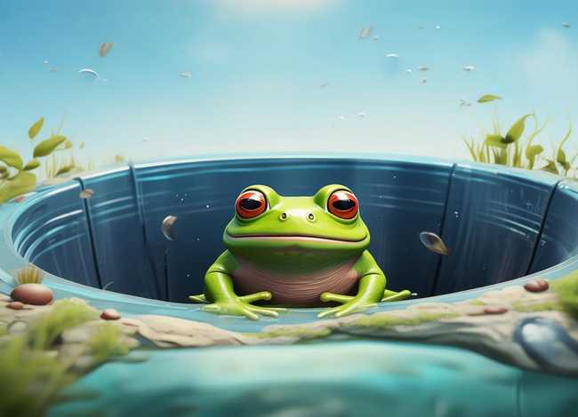 成语故事儿童画井底之蛙，井底之蛙成语故事插画