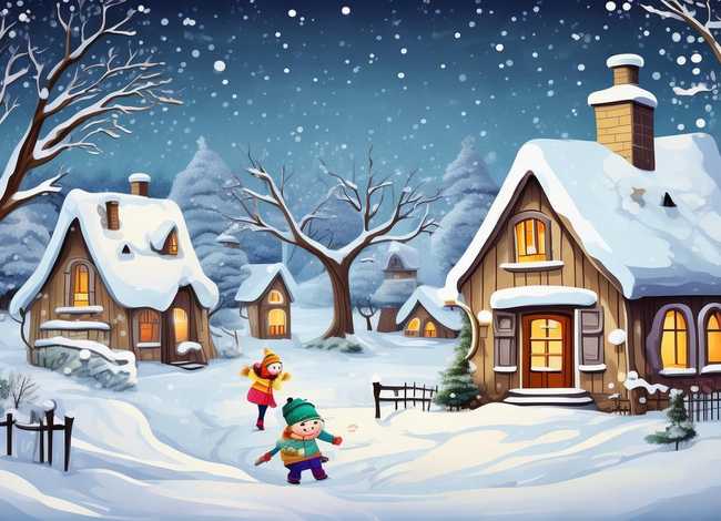 冬天来了故事图片、冬天来了绘本制作图片