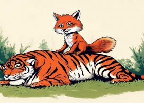 狐假虎威成语儿童画 狐假虎威成语简笔画