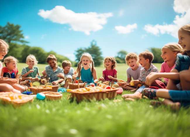 野餐的儿童画大全 - 野餐的儿童画大全图片