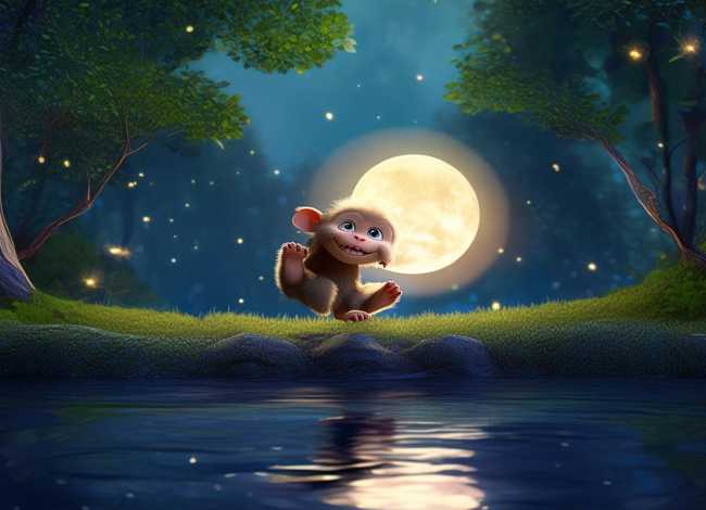 儿童睡前故事猴子捞月亮、睡前故事幼儿故事大全猴子捞月亮