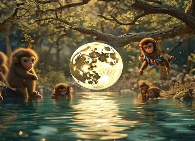 贝瓦儿歌猴子捞月故事（贝瓦儿歌猴子捞月亮）