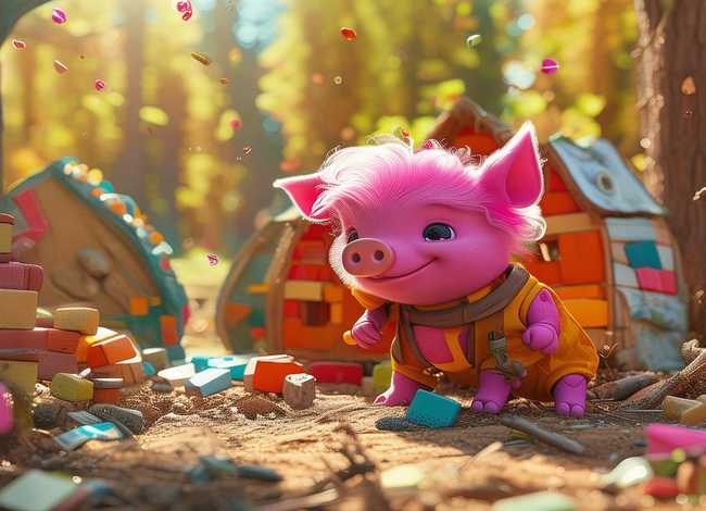 儿童童话故事小猪盖房子；少儿故事小猪盖房子