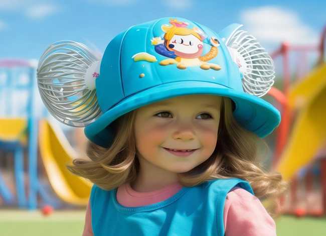 儿童风扇帽子、儿童风扇帽子风扇那个两边开了怎么弄弄一下