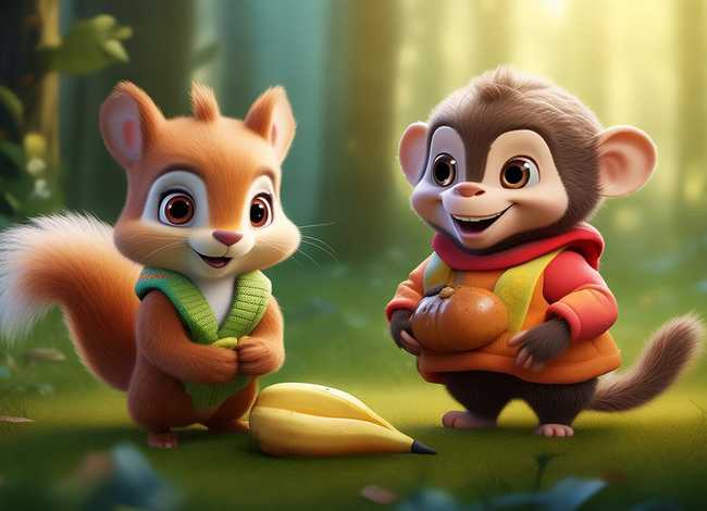 儿童故事松鼠和猴子 - 幼儿故事猴子和松鼠