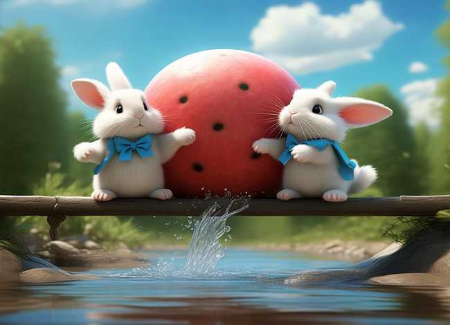 两只小兔子搬西瓜过河看图写话(两只小兔子搬西瓜过河看图写话一年级) 两只小兔子搬西瓜过河看图写话(两只小兔子搬西瓜过河看图写话一年级)