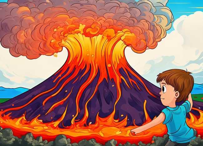 火山喷发儿童科普，火山喷发儿童绘画