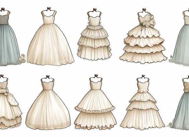 儿童婚纱简笔画；儿童婚纱简笔画大全