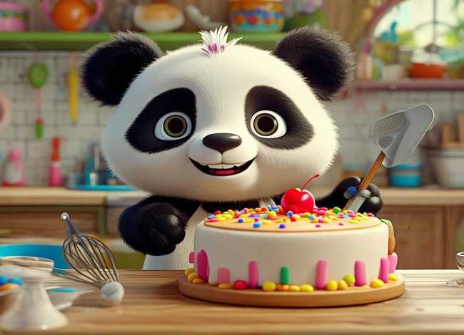 儿童故事小熊猫做蛋糕，小熊猫做蛋糕的故事