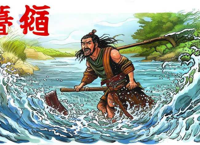 神话故事儿童画手抄报大禹治水 中国神话故事手抄报大禹治水