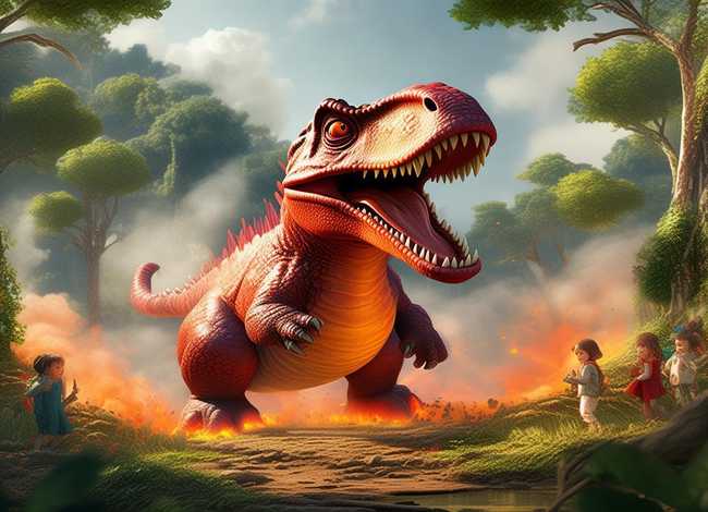 儿童故事火山怪兽（火山怪物恐龙故事）