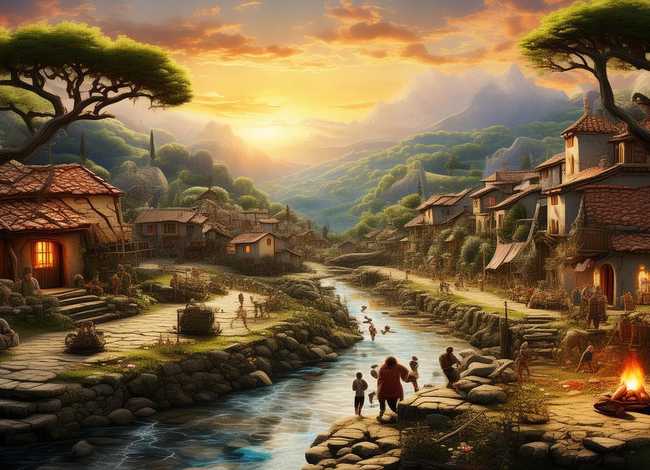 家乡的故事绘画、家乡的故事绘画图片