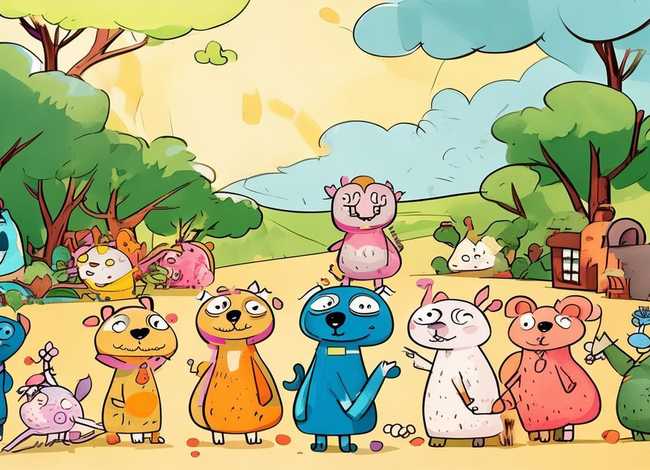 动物故事配图简笔画，动物故事配图简笔画彩色