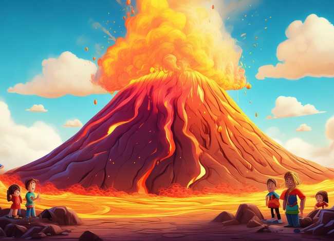 火山爆发儿童故事动画 - 火山爆发 儿童动画