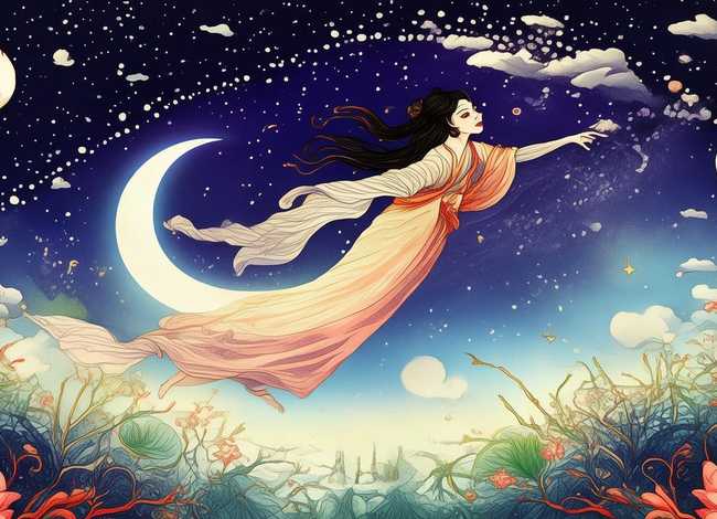 嫦娥奔月的神话故事手抄报简笔画图案；嫦娥奔月的神话故事手抄报简笔画图案大全