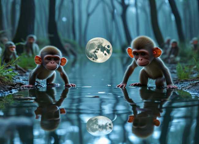 幼儿故事猴子捞月的原文，幼儿故事,猴子捞月
