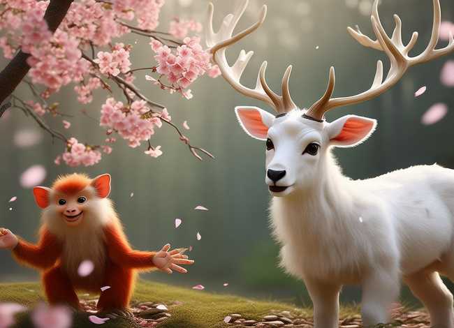 梅花鹿和小猴子的故事、梅花鹿和小猴子的故事内容