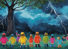 打雷了儿童故事 - 打雷的故事绘本