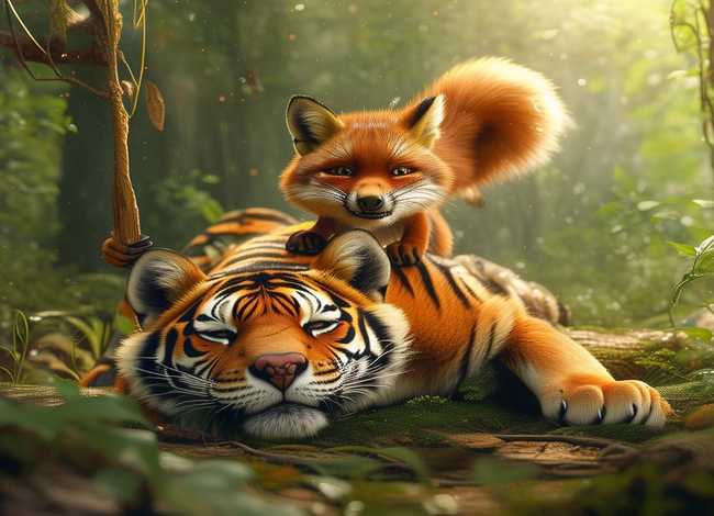 幼儿故事狐假虎威文字 幼儿故事狐假虎威文字图片