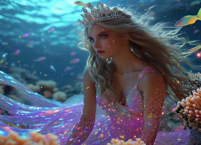 海底美人鱼公主；海底世界美人鱼公主
