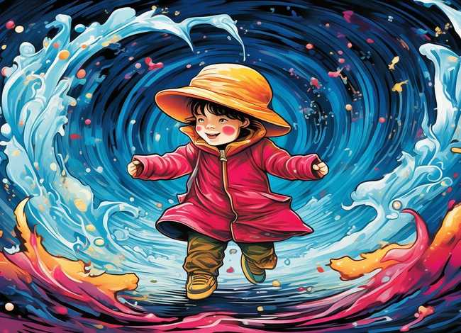 台风儿童简笔画 - 台风儿童简笔画彩色