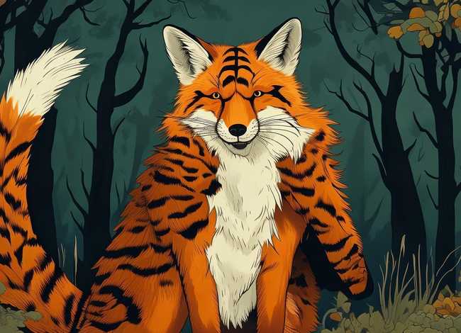 狐假虎威儿童故事的插图（狐假虎威的故事书带图）