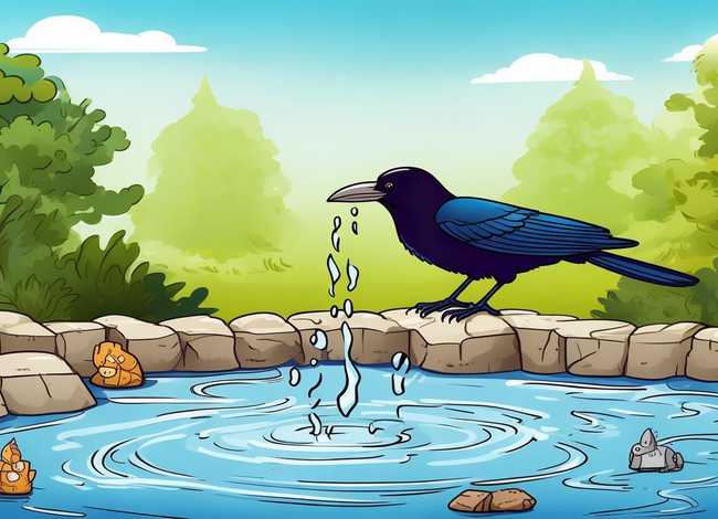 儿童故事简笔画乌鸦喝水；8张简笔画幼儿绘本故事乌鸦喝水