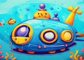 潜水艇儿童画作品、潜水艇儿童画作品图片