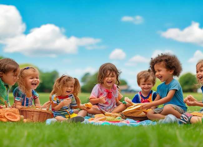 野餐的儿童画大全 - 野餐的儿童画大全图片