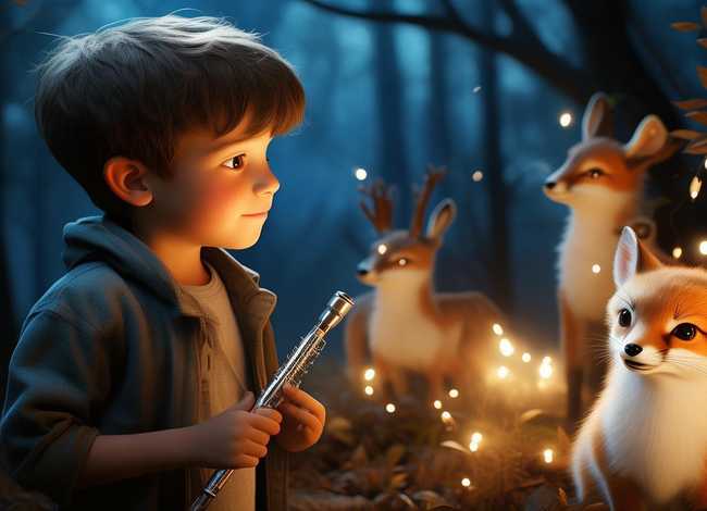 吹魔笛的孩子儿童故事 - 吹魔笛的孩子的故事