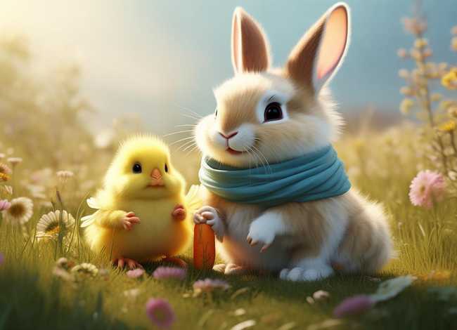 小鸡的故事；小兔子和小鸡的故事