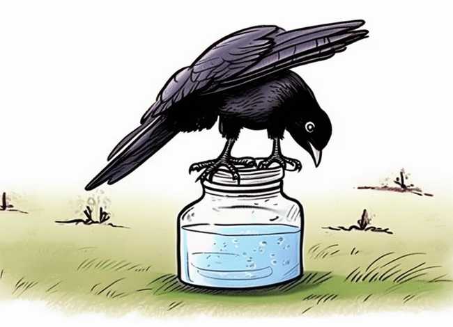 乌鸦喝水绘本故事儿童画，乌鸦喝水绘本故事简笔画