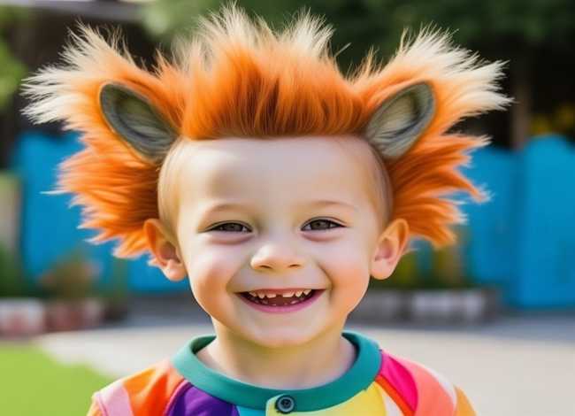 动物形状的儿童发型 - 动物形状的儿童发型男