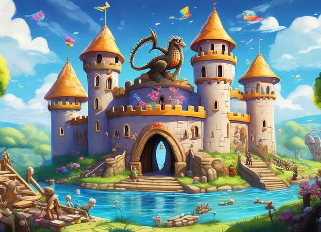 城堡儿童画写一个故事 儿童画画一个城堡