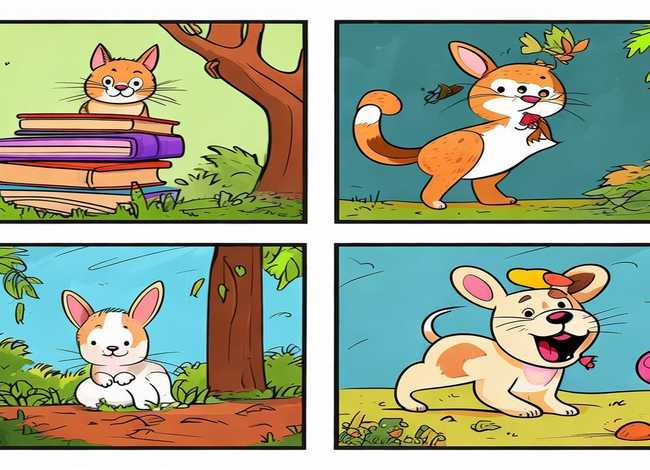 四格故事插画；四格故事插画图片