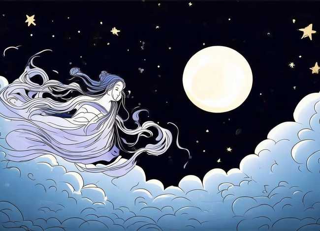 嫦娥奔月的神话故事手抄报简笔画，嫦娥奔月的神话故事手抄报简笔画图案