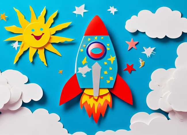 儿童故事火箭上天、火箭上天图片幼儿手工