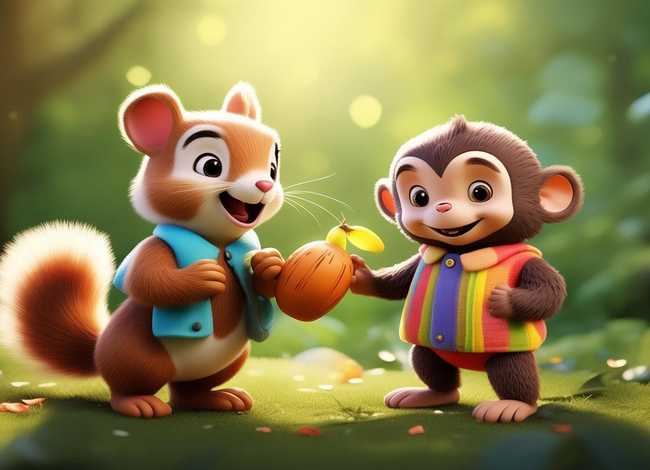 儿童故事松鼠和猴子 - 幼儿故事猴子和松鼠