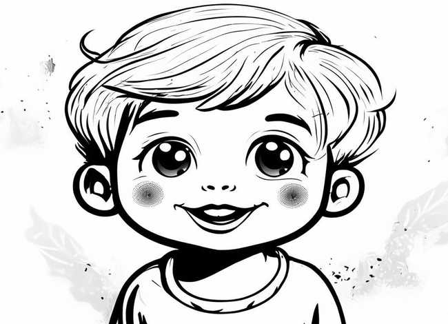 儿童黑白画 可爱；儿童黑白画 可爱图片