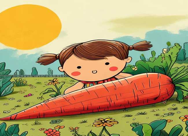 儿童故事1-3岁经典故事拔萝卜；幼儿故事拔萝卜场景图