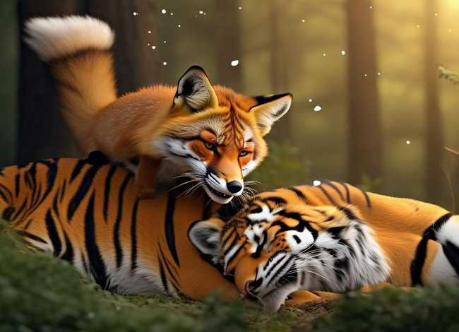 狐假虎威儿童故事绘画 狐假虎威少儿故事