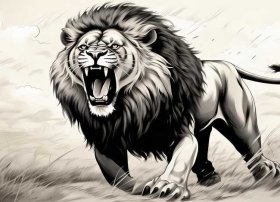 狮子吼简笔画 狮子吼叫简笔画