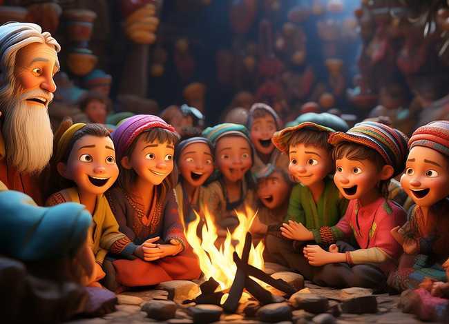 少数民族故事儿童；少数民族幼儿故事