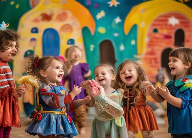 故事表演游戏是儿童自发组织的（表演游戏是幼儿以故事为线索展开的游戏活动）