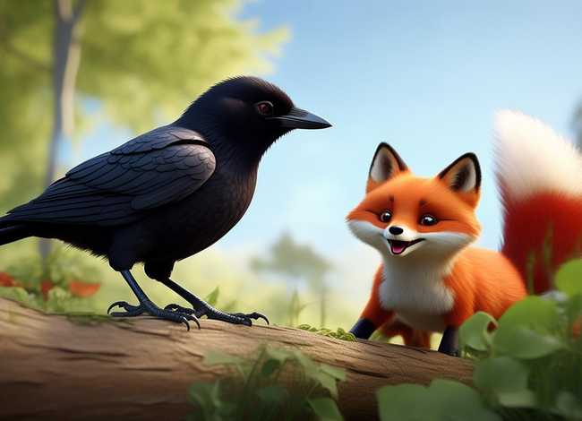 儿童故事乌鸦狐狸 - 乌鸦和狐狸的幼儿故事