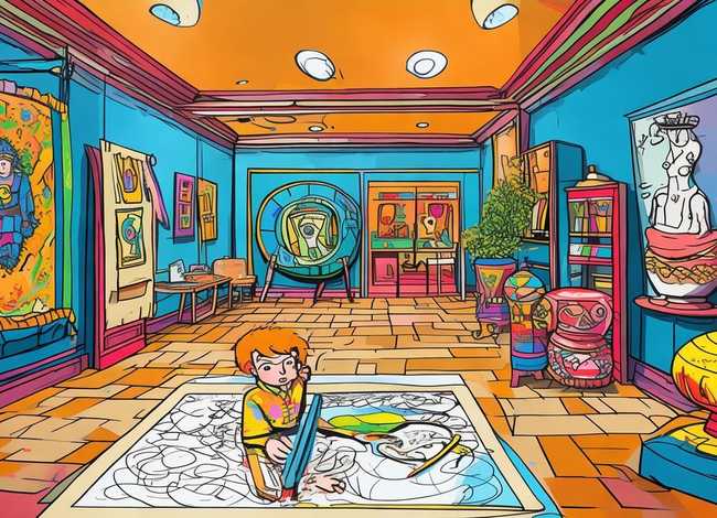 博物馆简笔画儿童画 博物馆内部儿童简笔画