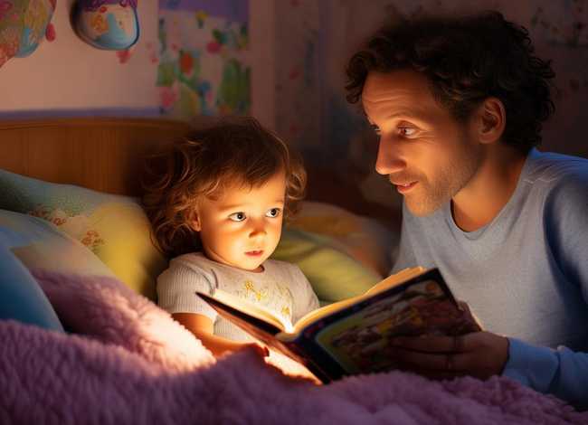 给儿童讲睡前故事 睡前给小朋友讲故事