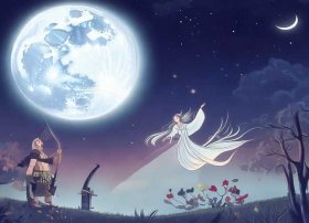 嫦娥奔月嫦娥和后羿的故事儿童画，后羿与嫦娥的故事嫦娥奔月的故事